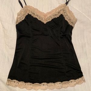 Black satin camisole